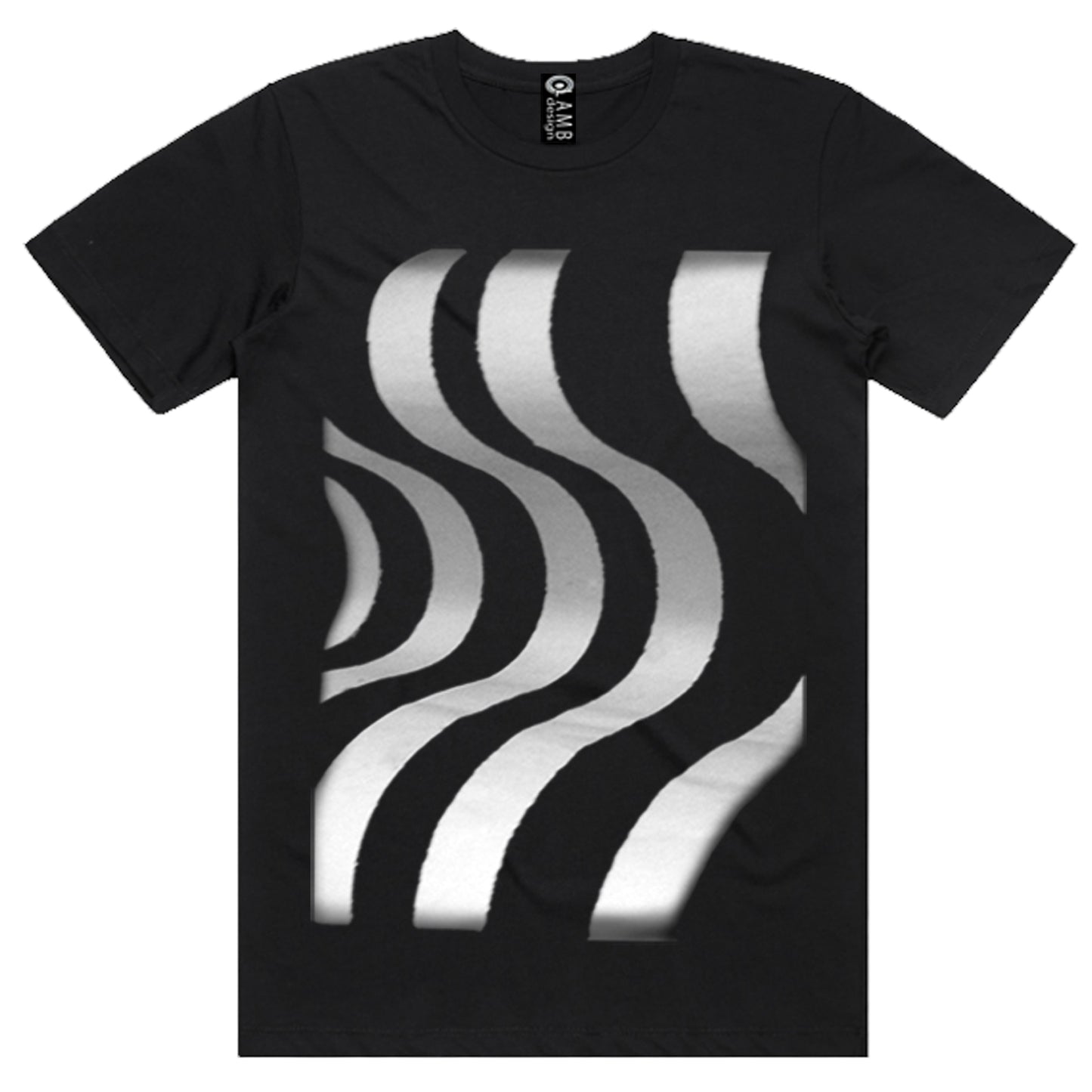 Black Tshirt, original design, big bump, LAMBdesign, Abstract design, Dimensional, sydney Australia, Cotton 100% Tshirt